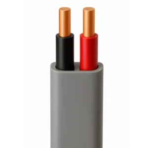 Stranded Copper Cable 2 Core 1.5mm, 300/500V, Solid Flat , PVC 85°C Insulation, Gray Color, 50 meter | Saudi Cable Company