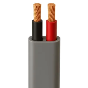 Stranded Copper Cable 2 Core 4mm Flat 300/500V, PVC 85°C Insulation, Gray Color, 50 meter | Saudi Company