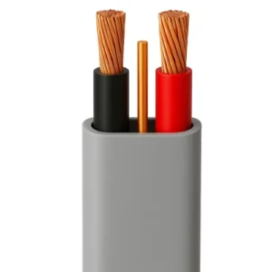 Stranded Copper Cable 2 Core 16mm Flat with Earth Conductor, Rated Voltage 300/500V, PVC 85°C Insulation, Gray Color, 2000 meter | Saudi Company