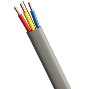 كابل نحاس مجدول مسطح 2.5 مل 3 خطوط مع موصل أرضي، نحاس مصمت، جهد 300/500 فولت، (PVC 70°C)، لون رمادي، طول 100م | كابلات السعودية