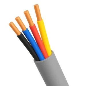 Stranded Copper Cable 4 Core 6mm, 300/500V, Solid, PVC 85°C Insulation, Gray Color, 100 meter | SCC