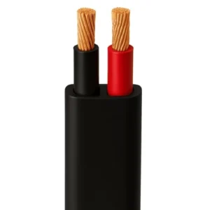 Stranded Copper Cable Two Core 6mm Flat 300/500V, PVC 70°C Insulation, Black Color, 50 meter Length | Saudi Company
