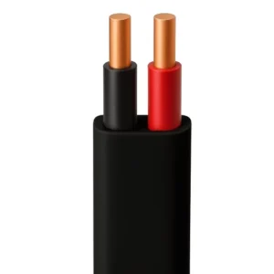 Stranded Copper Cable 2 Core 1.5 sq mm, 300/500V, Solid Flat , PVC 70°C Insulation, Black Color, 100 meter | Saudi Cable Company