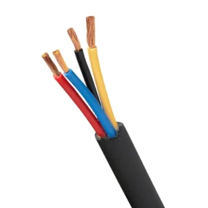 Stranded Copper Cable 4 Core 6 sq mm, 300/500V, PVC 85°C Insulation, Black Outer Cover, Length 50 meter | SCC