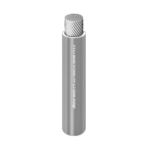 Single Flexible Copper Core Cable with Tin PVC 105°C Insulation Size 185 mm² Diameter 23.4 mm 600/1000 V Length 300 F Gray Color