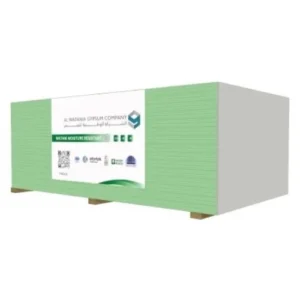 Fire and Moisture resistant Plasterboard, Thickness 12.5 mm, Size 3000×1200 mm, Green Color, Jawdah Industrial