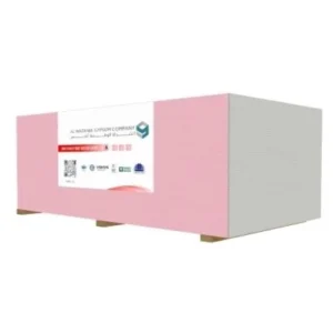 Fire resistant Gypsum board, Size 3000×1200 mm, Thickness 12.5 mm, Red Color, Al Wataniya Gypsum Company