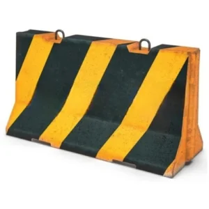 Concrete Jersey Barriers Size 100*100*50 cm Black and Yellow With Two Hook, Two Forklift Opening for Lifting and Slotted Drain Holes