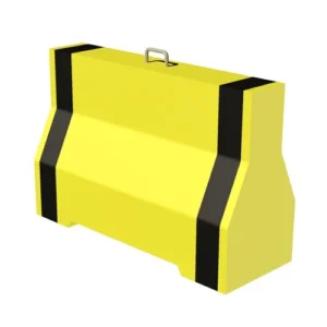 Concrete Jersey Barriers Size 100*85*50 cm Black and Yellow With Single Hook, Single Forklift Opening for Lifting and Slotted Drain Holes