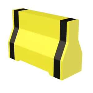 Concrete Jersey Barriers Size 100*100*50 cm Black and Yellow Without Hook, Single Forklift Opening for Lifting and Slotted Drain Holes
