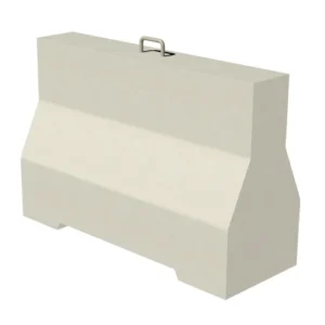 Concrete Jersey Barriers Size 120*120*55 cm Gray With Single Hook, Single Forklift Opening for Lifting and Slotted Drain Holes