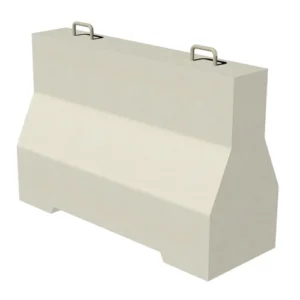 Concrete Jersey Barriers Size 100*100*50 cm Gray With Two Hook, Single Forklift Opening for Lifting and Slotted Drain Holes