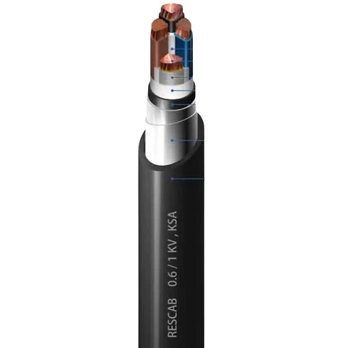 3.5 Core Stranded Copper Power Cable, 3x185+95mm2, XLPE Insulation, STA Armed, 0.6/1kV, 250 meter/Drum | RESCAB