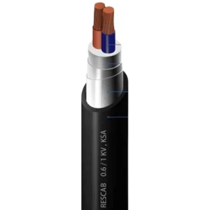 Two Core Stranded Copper Power Cable, 35 mm, 0.6/1kV, STA Armed, XLPE Insulation, PVC Sheathed, 1000 meter | RESCAB